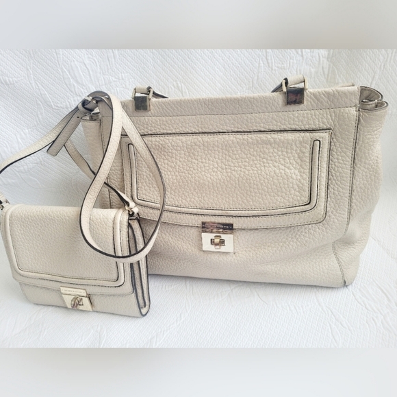Kate Spade NY BANDLE Everett Way Tallulah Large & Crossbody Pebble Leather Cream - Picture 6 of 15